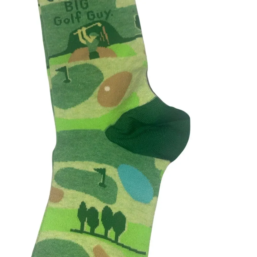 Blue Q Socks Men's Green Crew I'm A Big Golf Guy Size 7-12 New NWT